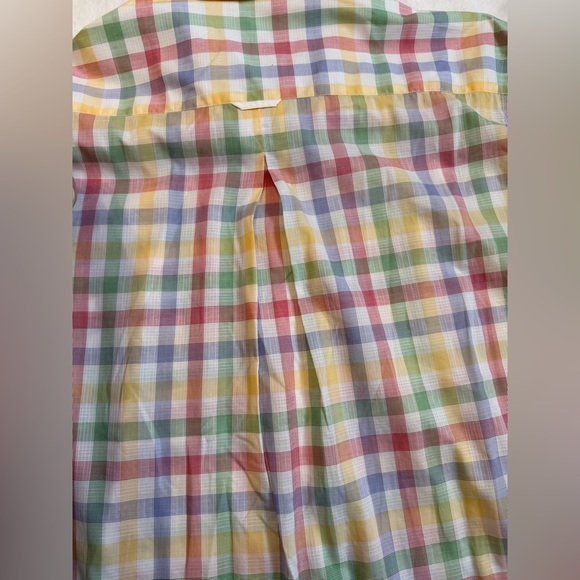 MINE Men’s Size XL  Multi-Color Pastel Gingham Plaid Button-Down Shirt - Picture 12 of 16